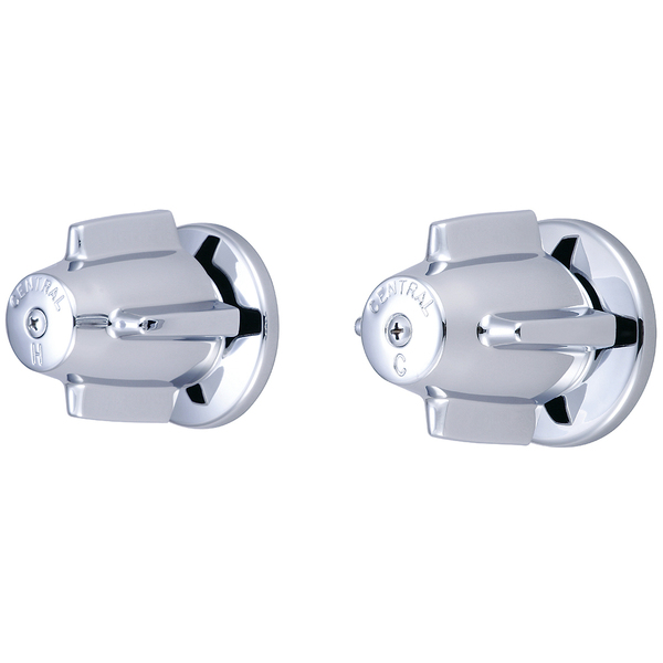 Central Brass Two Handle Valve Set, IPS, Wallmount, Polished Chrome 6056